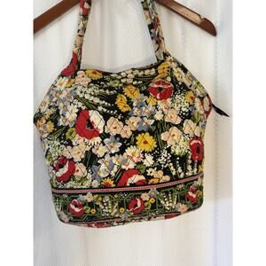 VERA BRADLEY ANGLE TOTE POPPY FIELDS Bag Rolled Handles Retired Pattern